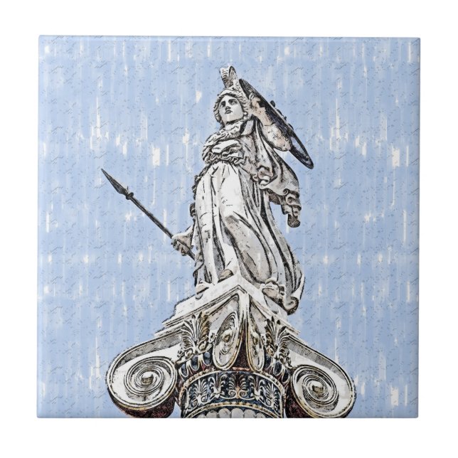 Carreau Aquarelle Dessin Statue de Carrelage en céramique  (Devant)