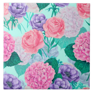 Carreau Aquarelle du jardin de printemps 2