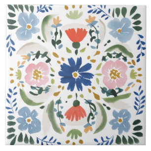 Carreau Aquarelle du jardin folklorique