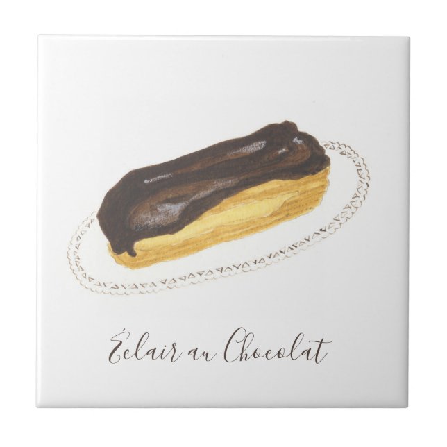 Carreau Aquarelle Éclair au Chocolat (Devant)