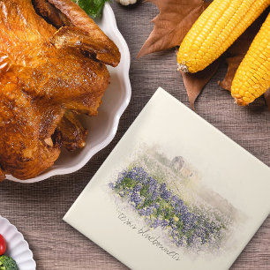 Carreau Aquarelle esquissée du champ Bluebonnet