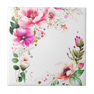 Carreau Aquarelle fleurs Tile