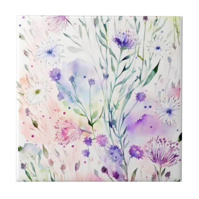 Carreau Aquarelle florale (Devant)