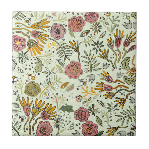 Carreau Aquarelle Florale Fleurs d'abeille Élégante Modern