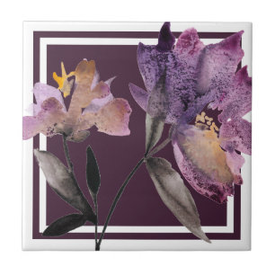 Carreau Aquarelle florale III