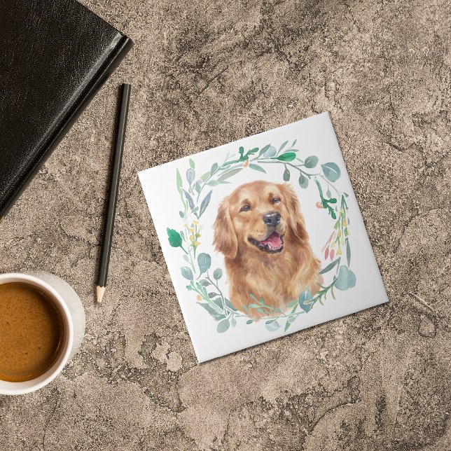 Carreau Aquarelle Golden Retriever (Créateur téléchargé)
