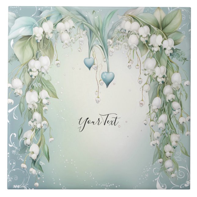 Carreau Aquarelle Lily de la Vallée Carrelage en céramique (Devant)