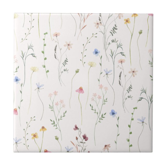 Carreau aquarelle limbe pâle rose (Devant)