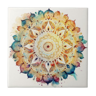 Carreau Aquarelle Mandala