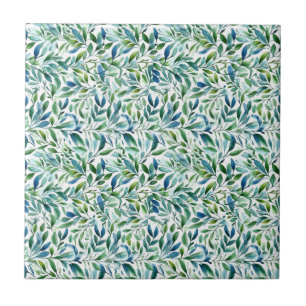 Carreau Aquarelle Motif botanique à feuilles douces