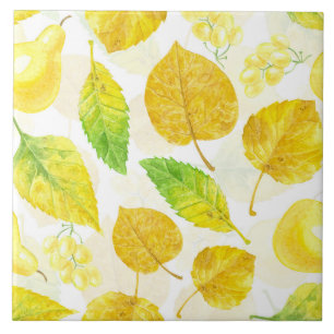 Carreau Aquarelle motif d'automne