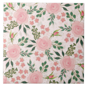 Carreau Aquarelle rose Rose Gold Outline Design