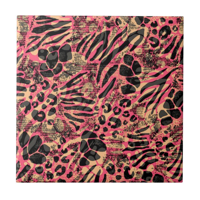 Carreau Aquarelle Safari animal Imprimer (Devant)