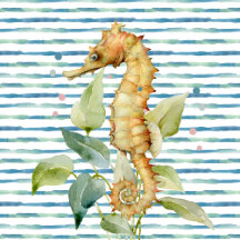 Aquarelle SEAHORSE -Côtier, Plage nautique