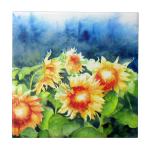 Carreau Aquarelle Tournesol Fields