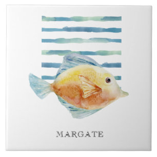 Carreau Aquarelle TROPICAL FISH Seashore Beach MARGATE