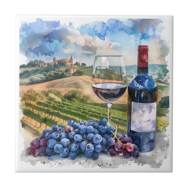 Carreau Aquarelle Vineyard (Devant)