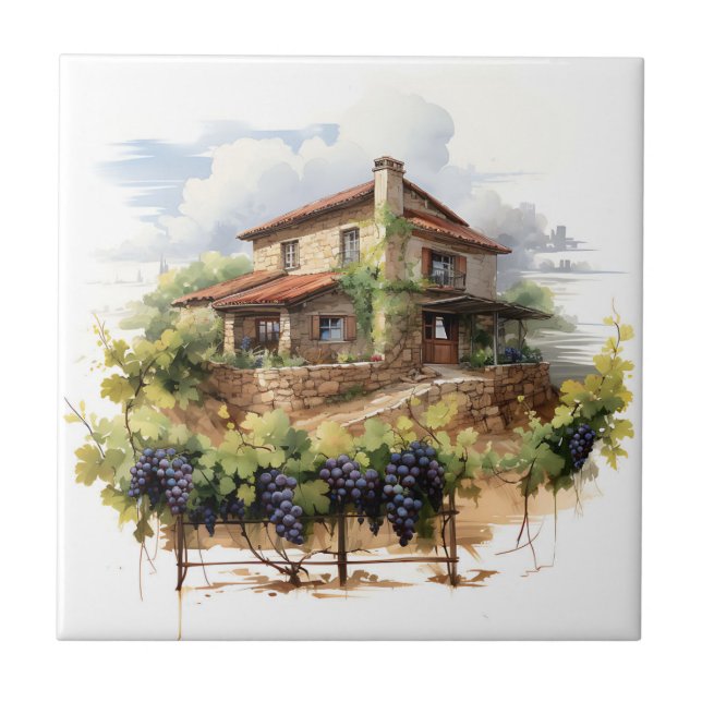 Carreau Aquarelle Vineyard (Devant)