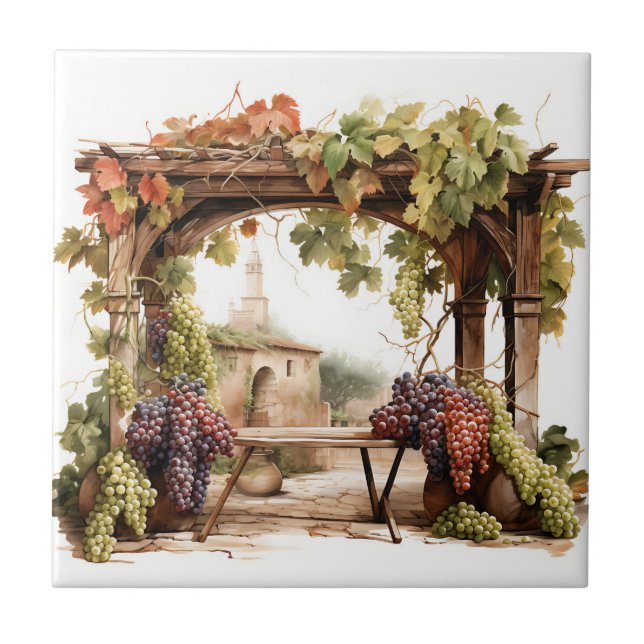 Carreau Aquarelle Vineyard (Devant)