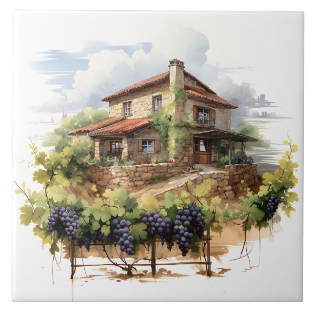 Carreau Aquarelle Vineyard (Devant)