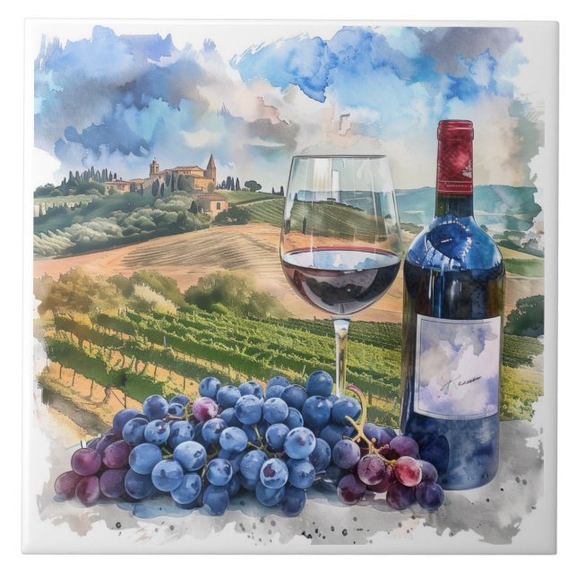Carreau Aquarelle Vineyard (Devant)