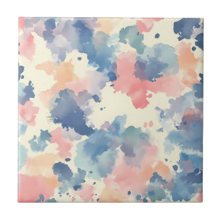 Carreau Aquarelles bleu rose