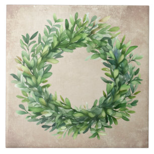 Carreau Aquarelles neutres rustiques en Boxwood