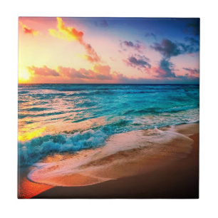 Carreau Aquarelles, plage et mer, ciel