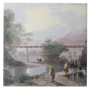 Carreau Aqueduc en bambou à Hong Kong, gravé par l'annonce