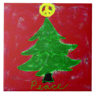 Carreau Arbre de Noël de la Paix Art Abstrait
