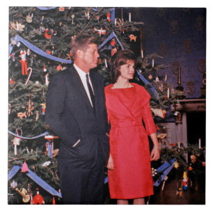 Carreau Arbre de Noël Président John Kennedy & Jacqueline