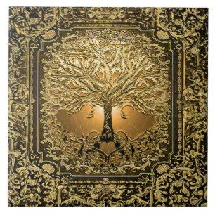 Carreau Arbre d'or de la vie Ancien Rustique