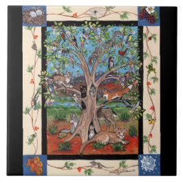 Carreau Arbre du sud-ouest de la vie Animaux Saisons Art