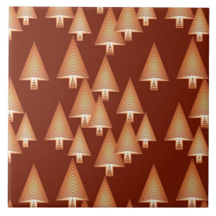 Carreau Arbres de Noël métalliques modernes - cuivre