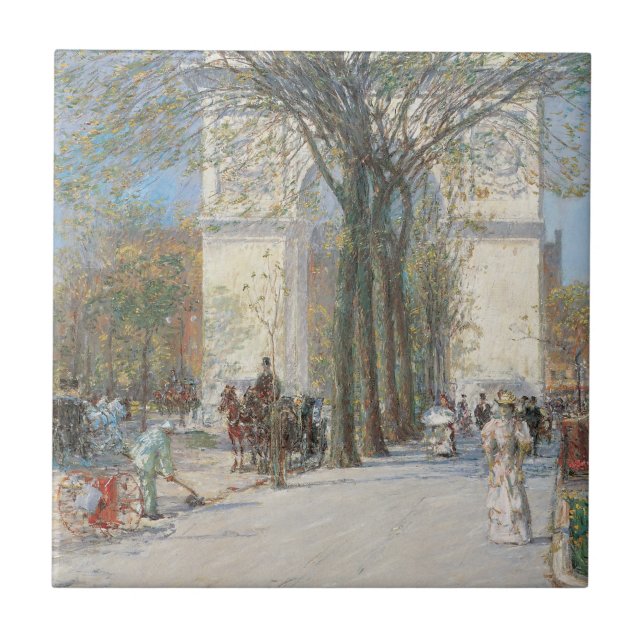 Carreau Arc de Washington, Printemps par Frederick Childe  (Devant)