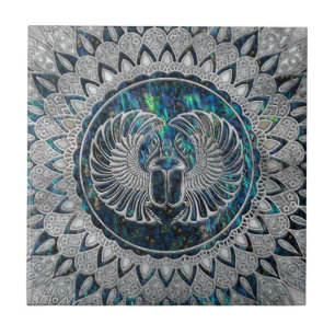 Carreau Argent et ormeau égyptiens de scarabée de scarab
