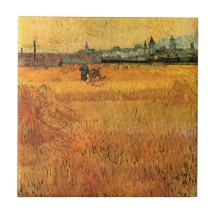 Carreau Arles : Vue des champs de blé par Vincent van Gogh