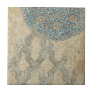 Carreau Arrangement floral argenté décoratif de tapisserie