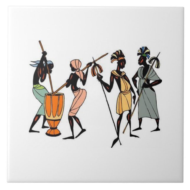 Carreau Arrière - plan africaine illustrée (Devant)
