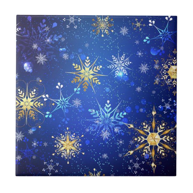 Carreau Arrière - plan Bleu XMAS avec des flocons de neige (Devant)