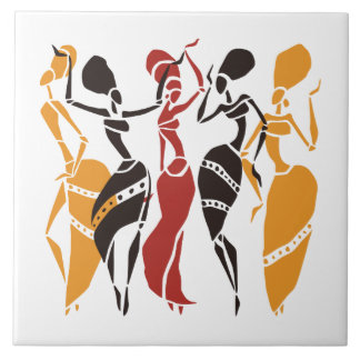 Carreau Arrière - plan de danseurs africains illustrés