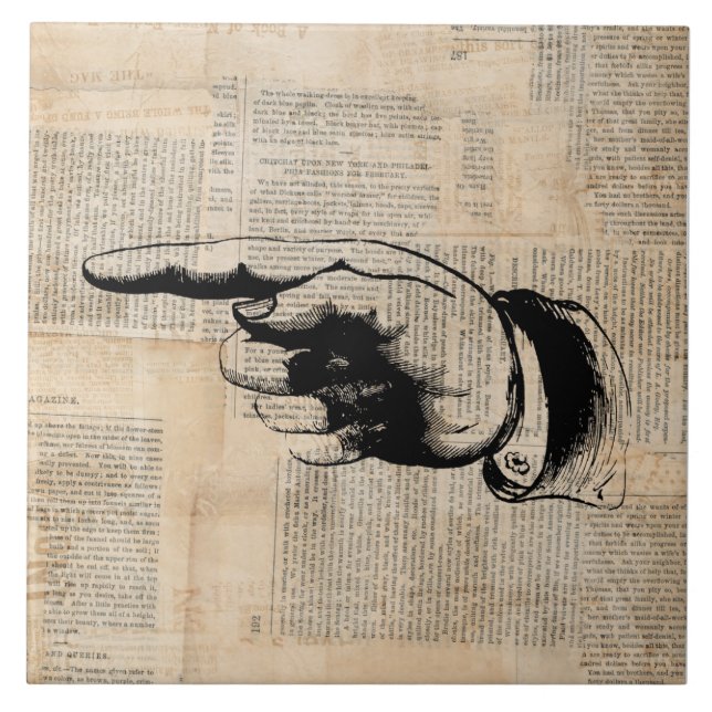 Carreau Arrière - plan de journal classique de pointe sur  (Devant)