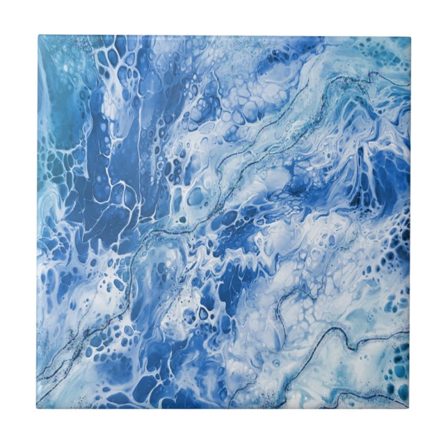 Carreau Arrière - plan en marbre bleu Abstrait (Devant)
