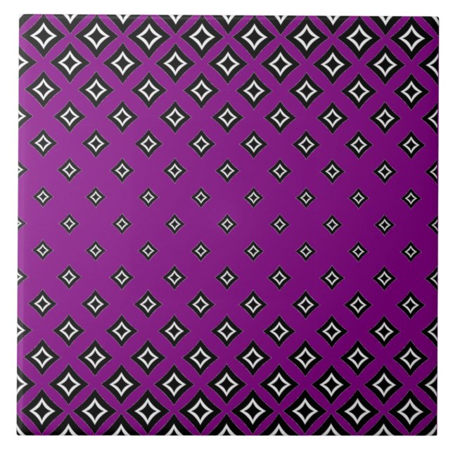 Carreau Arrière - plan violet et Motif Carré géométrique (Devant)