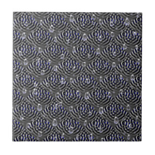 Carreau Arrosage sur métal gris bleu