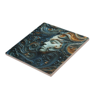 Carreau Art 3D de la femme Lune
