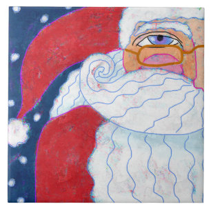 Carreau Art Abstrait coloré Peinture du Père Noël