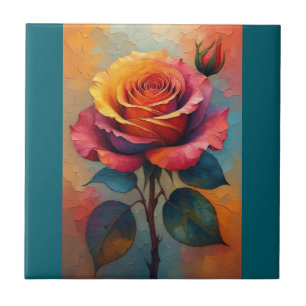Carreau Art abstrait de rose
