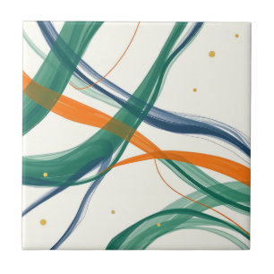 Carreau Art Abstrait moderne avec des lignes de balayage e