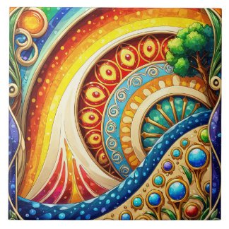 Carreau Art Abstrait radieux